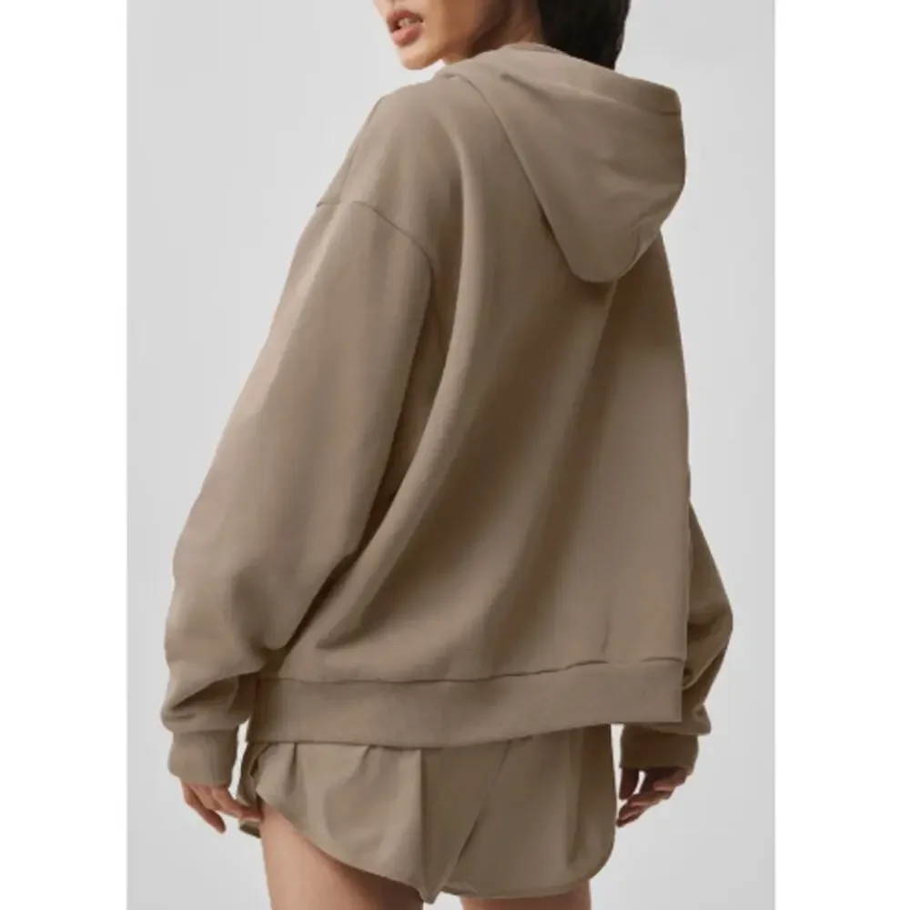 Alo Yoga Accolade Full Zip Hoodie Gravel Size M